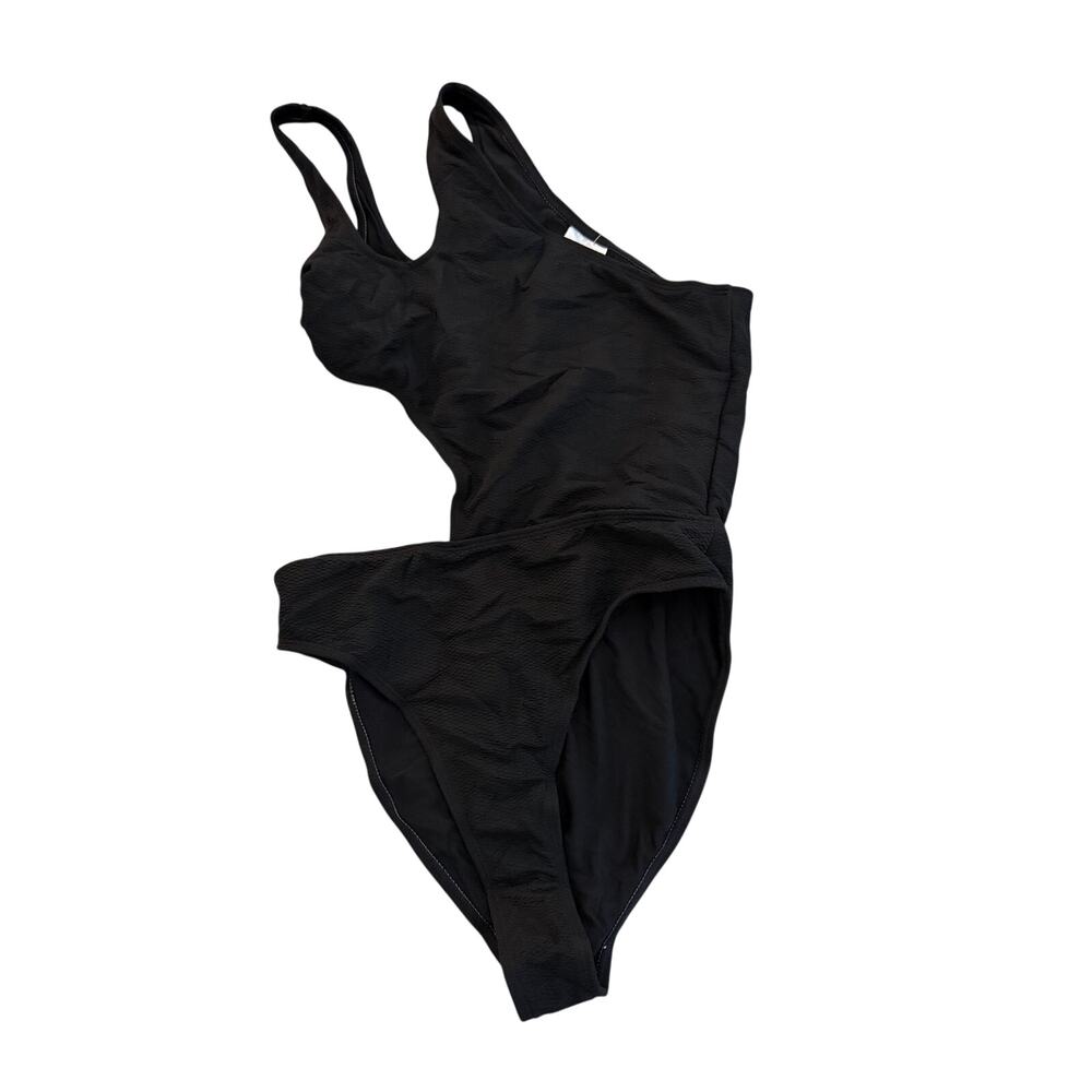 $69 NWT Motel sandrin black Textured Swimsuit  size small cutout side